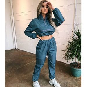 cropped anorak and windbreaker set